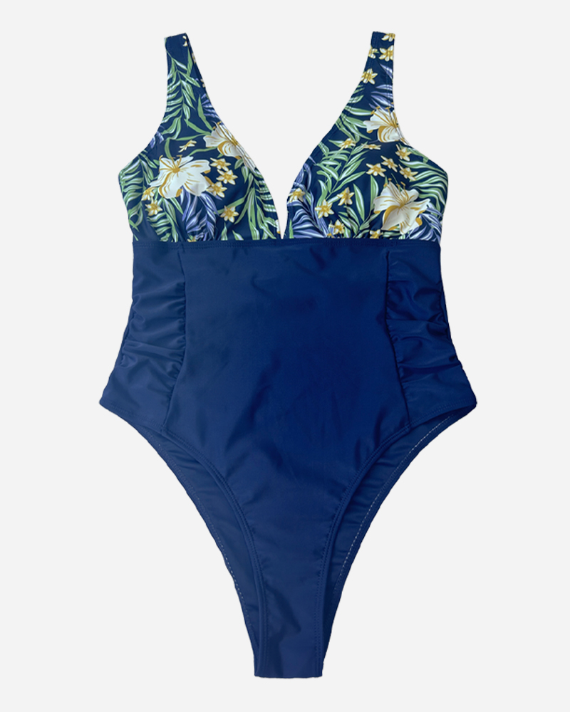 Tropical Shirred One Piece Set