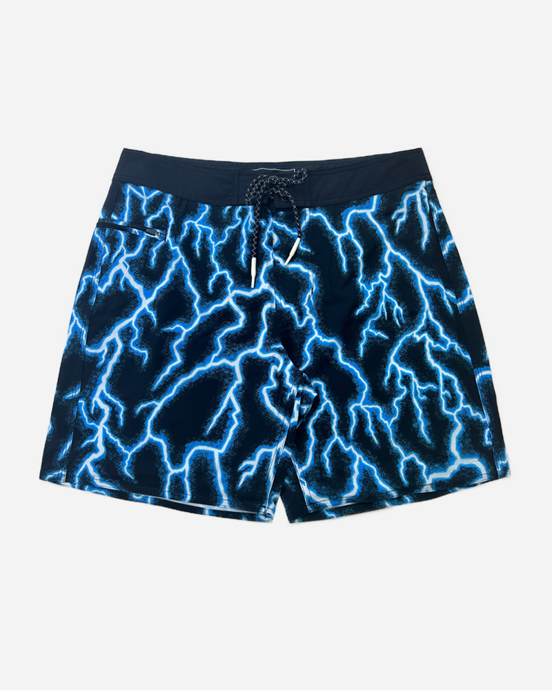 Lightning Print Drawstring Boardshorts Set