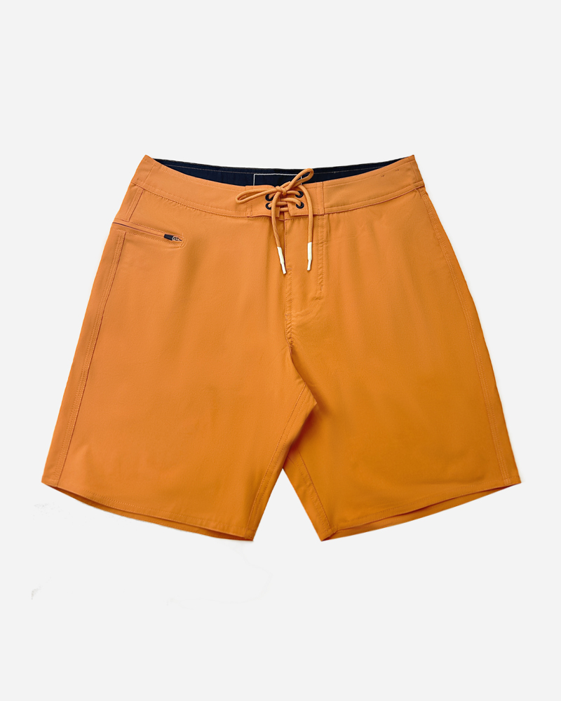 Solid Drawcord Boardshorts Set