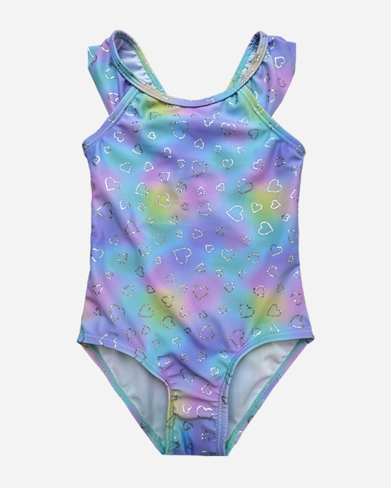 Gradient Printed Ruffled One Piece Set