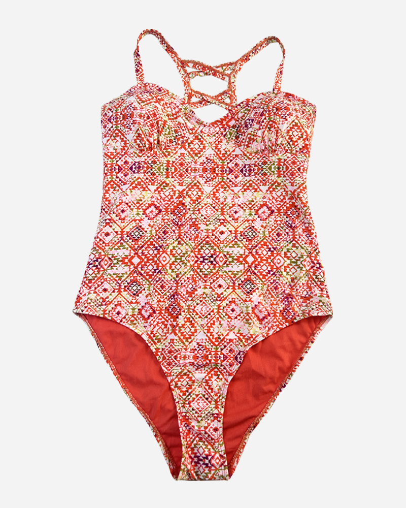 All Over Print V-Neck One Piece Set