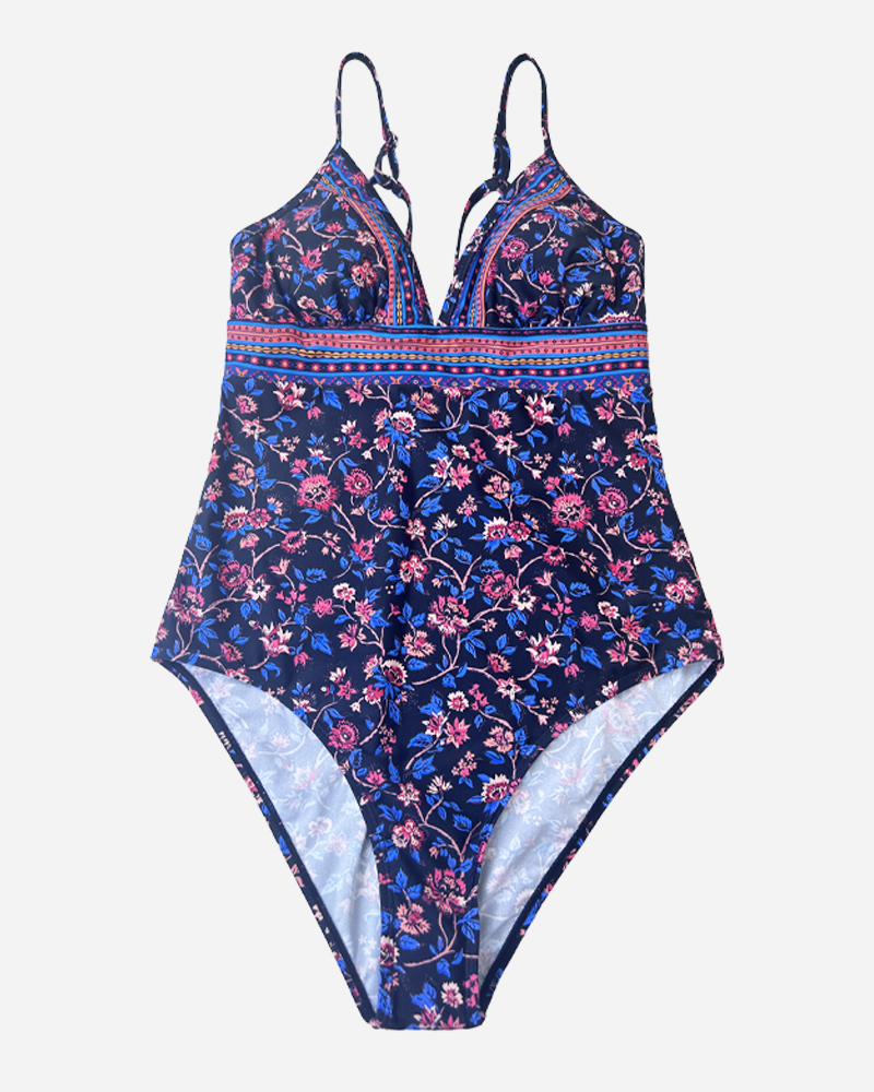 Floral Triangle Cut Out One Piece Set